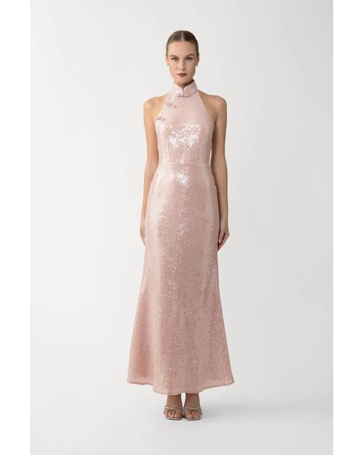 SAU LEE Pink Ophelia Sequined Dress