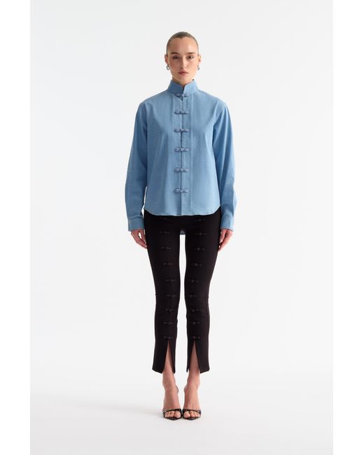 SAU LEE Blue Bobbi Denim Shirt