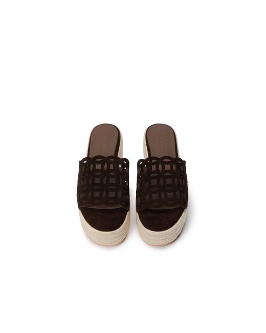 SAU LEE Brown Ming Suede Sandal