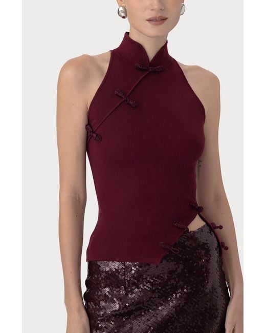 SAU LEE Red Dunn Knit Top