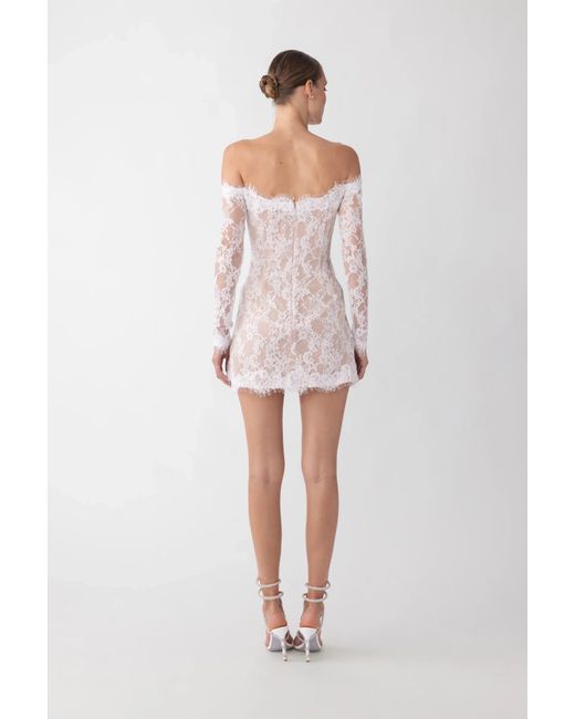 SAU LEE Pink Rachael Lace Mini Dress