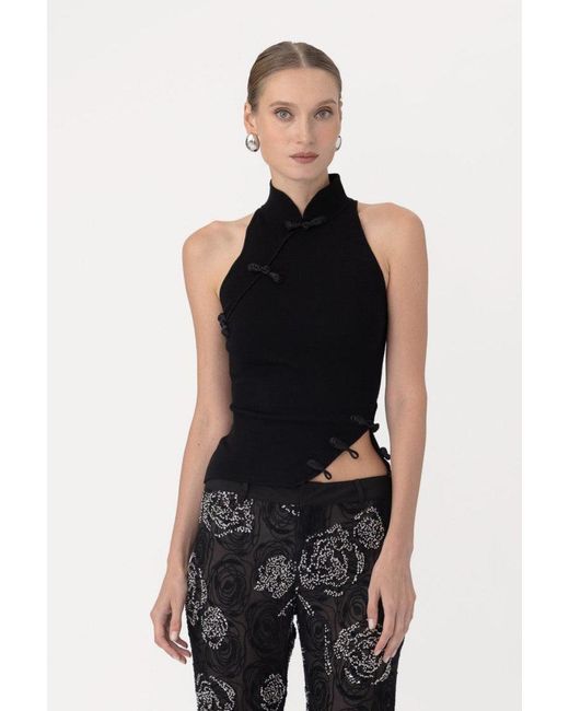 SAU LEE Black Dunn Knit Top