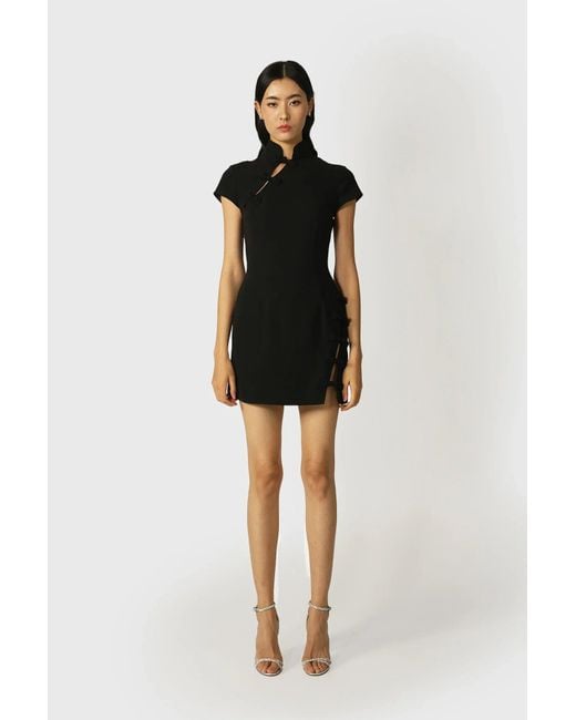 SAU LEE Black Iris Mini Dress