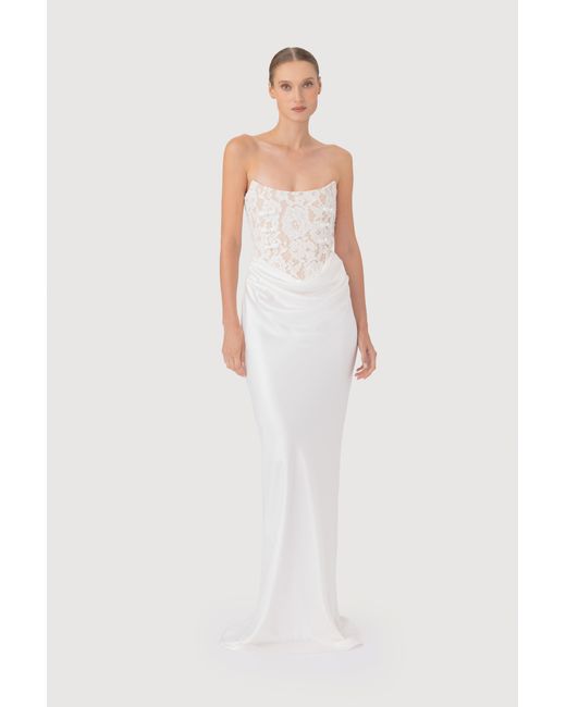 SAU LEE White Blair Lace Dress