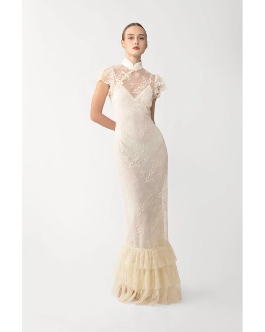 SAU LEE Natural Ramona Lace Dress