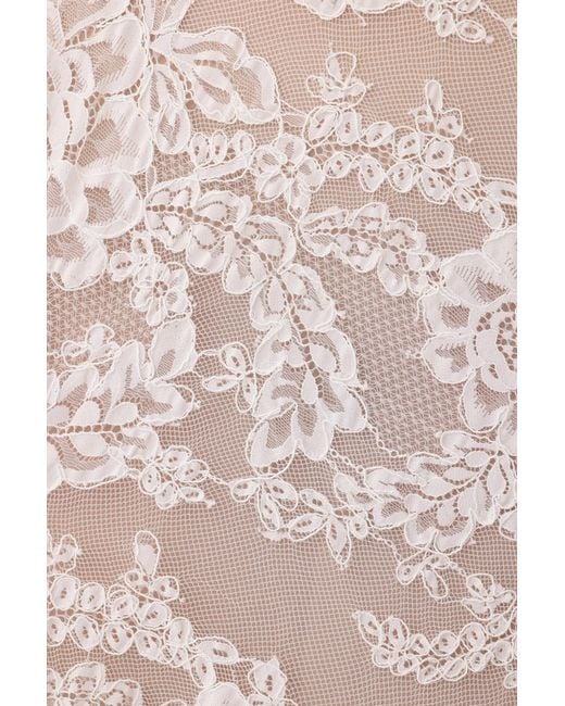 SAU LEE Brown Andrea Lace Gown