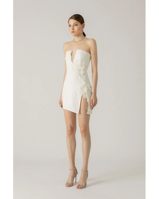 SAU LEE Natural Fleur Mini Dress