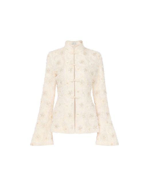 SAU LEE White Aja Embroidered Top