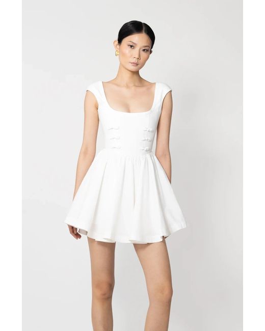 SAU LEE White Holly Mini Dress