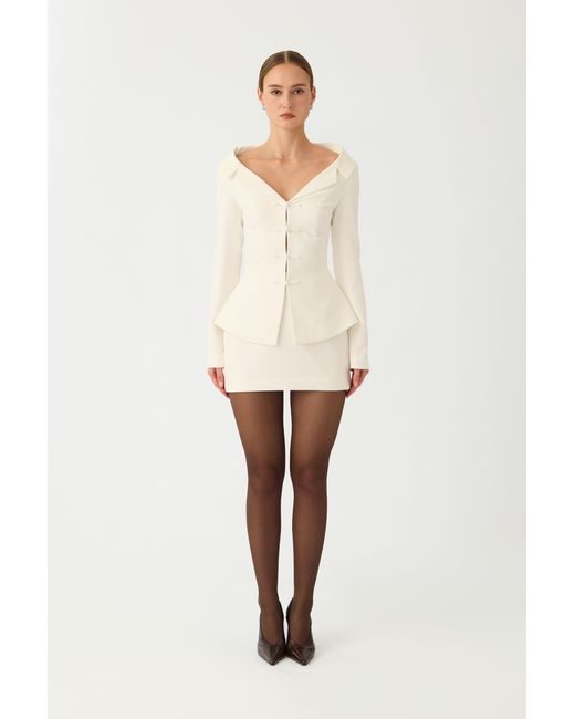 SAU LEE Black Nicola Crepe Top