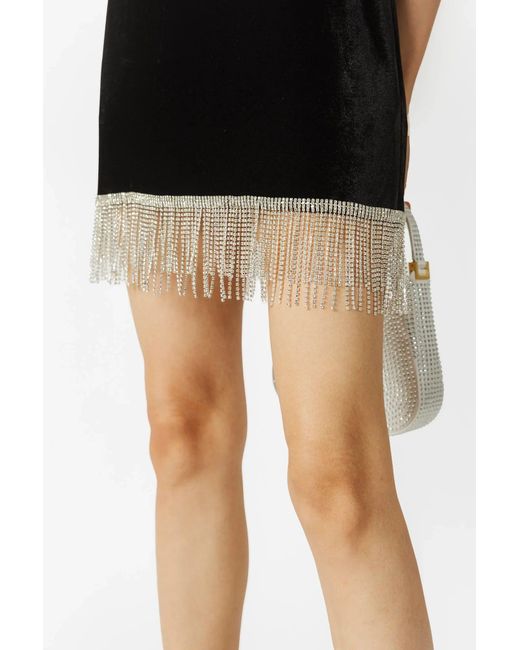 SAU LEE Black Margaux Velvet Mini Dress