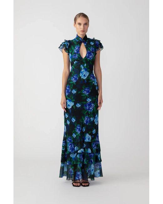 SAU LEE Blue Gracie Maxi Dress