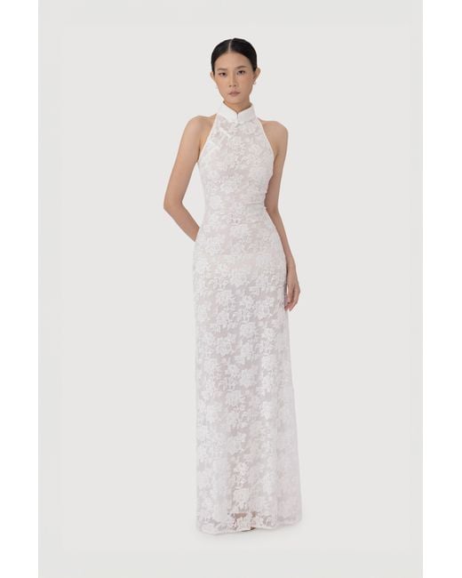 SAU LEE White Gillian Lace Dress
