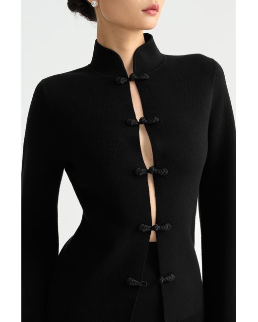 SAU LEE Black Otto Tang Cardigan