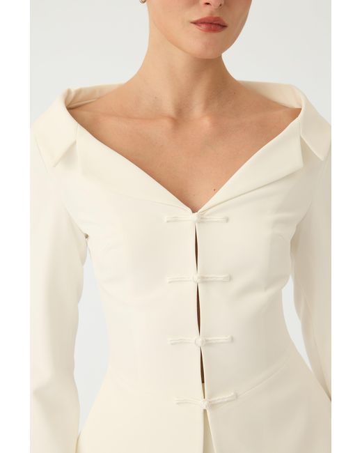 SAU LEE Black Nicola Crepe Top