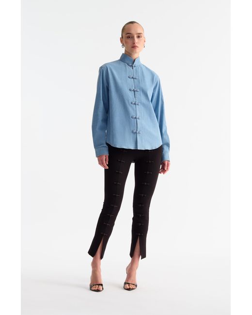 SAU LEE Blue Bobbi Denim Shirt