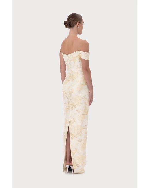 SAU LEE Natural Jackson Jacquard Gown