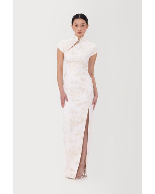 SAU LEE Multicolor Isabella Embroidered Gown