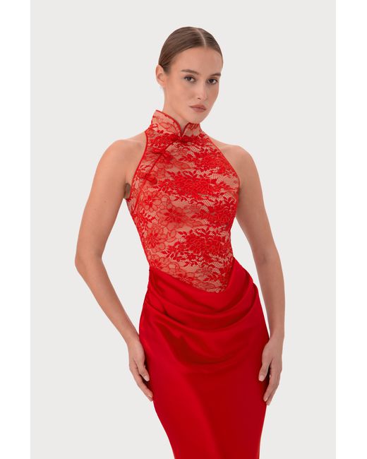 SAU LEE Red Marissa Gown