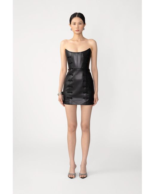 SAU LEE Black Jana Strapless Mini Dress
