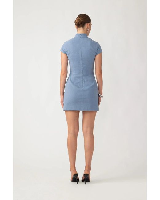 SAU LEE Blue Isa Denim Dress