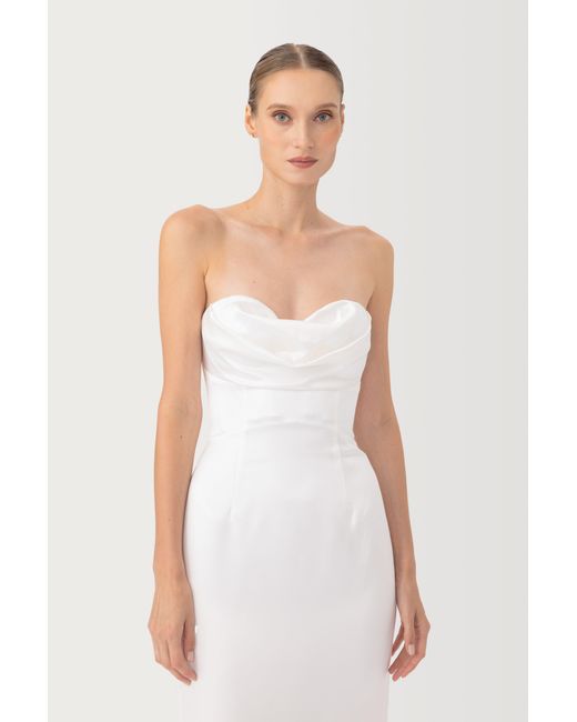 SAU LEE Brown Rianne Satin Gown
