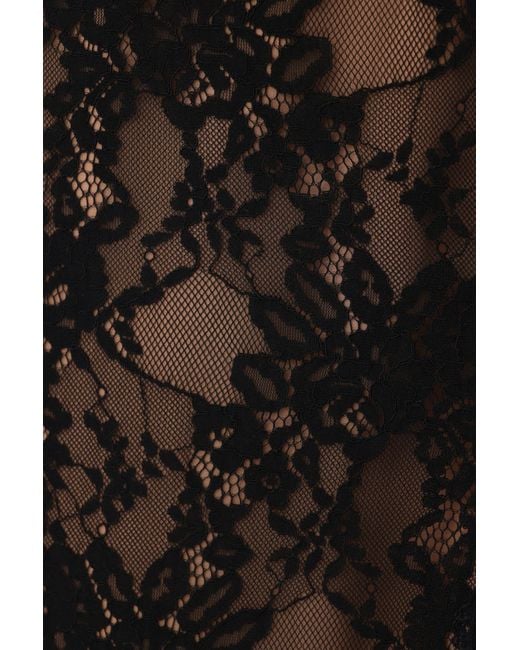 SAU LEE Black Mimi Lace Top