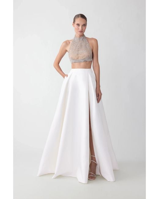 SAU LEE White Lucie Maxi Skirt