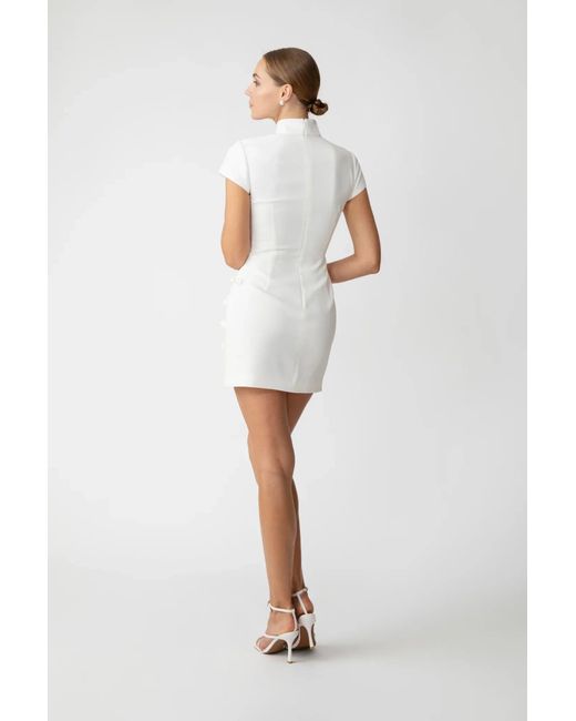 SAU LEE White Iris Mini Dress