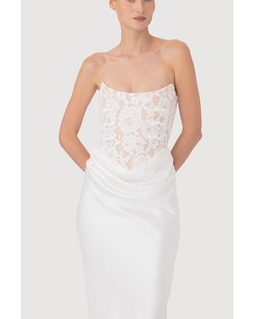 SAU LEE White Blair Lace Dress