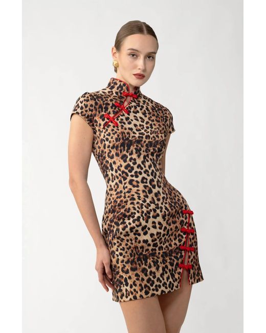 SAU LEE Multicolor Iris Print Mini Dress