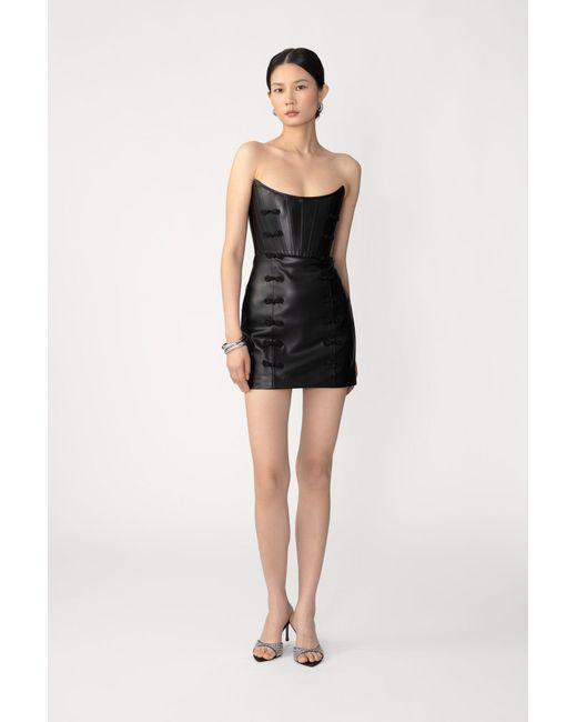 SAU LEE Black Jana Strapless Mini Dress