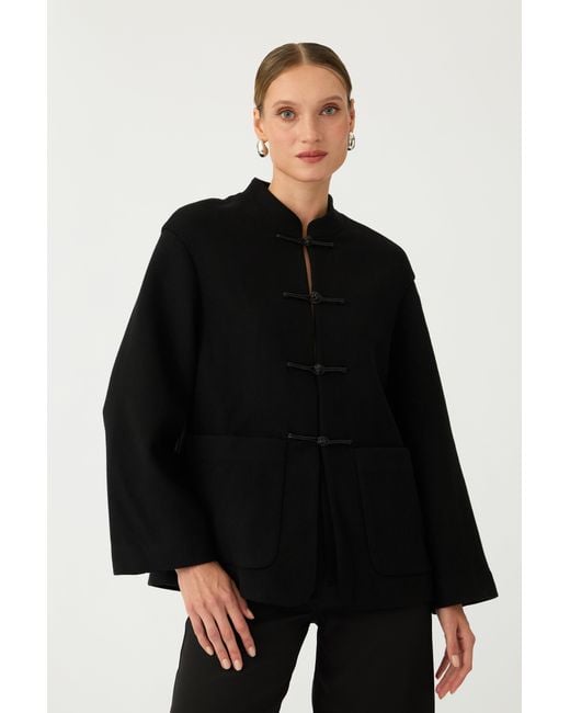 SAU LEE Black Rowen Tang Coat