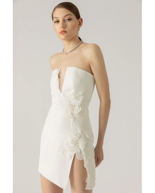 SAU LEE Natural Fleur Mini Dress