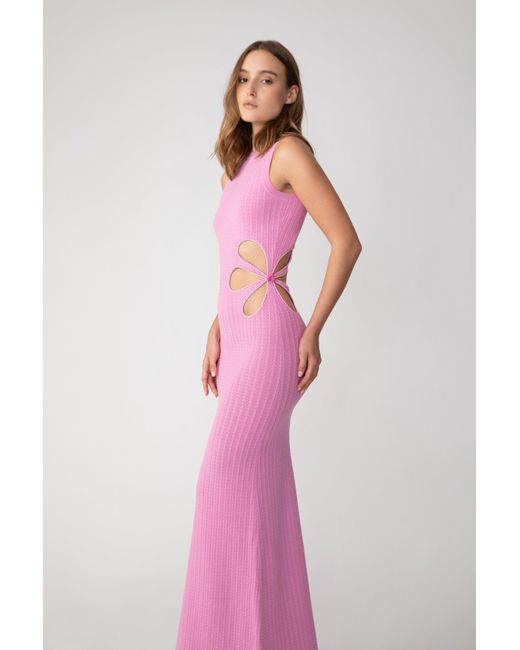 SAU LEE Pink Daria Knit Dress