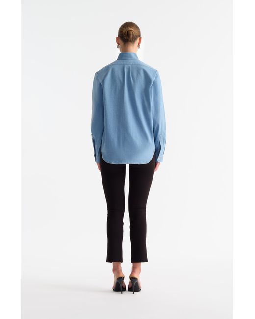 SAU LEE Blue Bobbi Denim Shirt