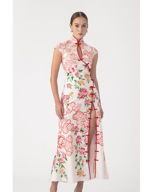 SAU LEE Pink Vanessa Satin Dress