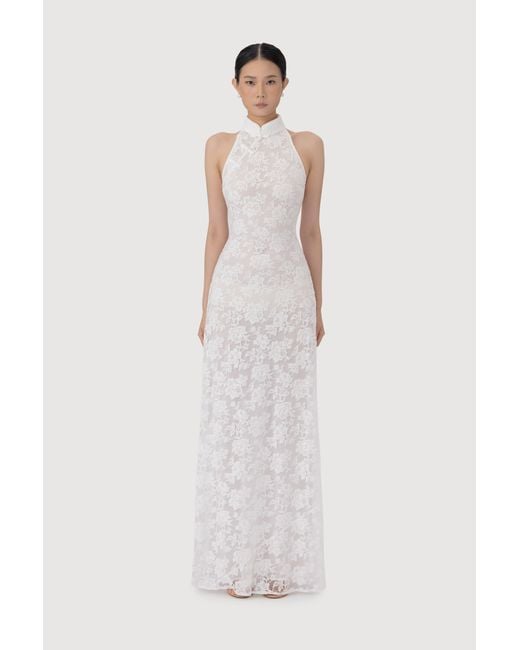 SAU LEE White Gillian Lace Dress