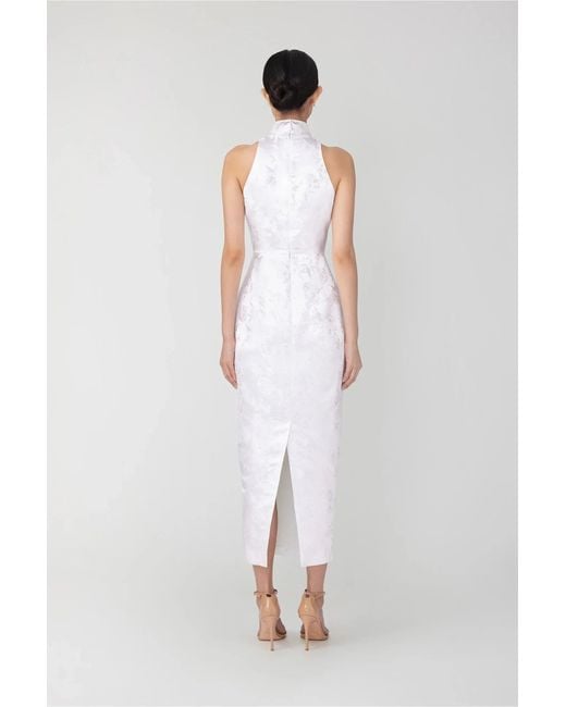 SAU LEE White Jill Chinese Jacquard Pencil Dress