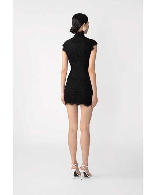 SAU LEE Black Sia Lace Mini Dress