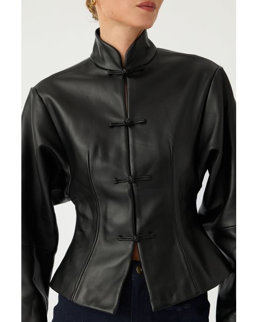 SAU LEE Brown Anton Leather Tang Jacket