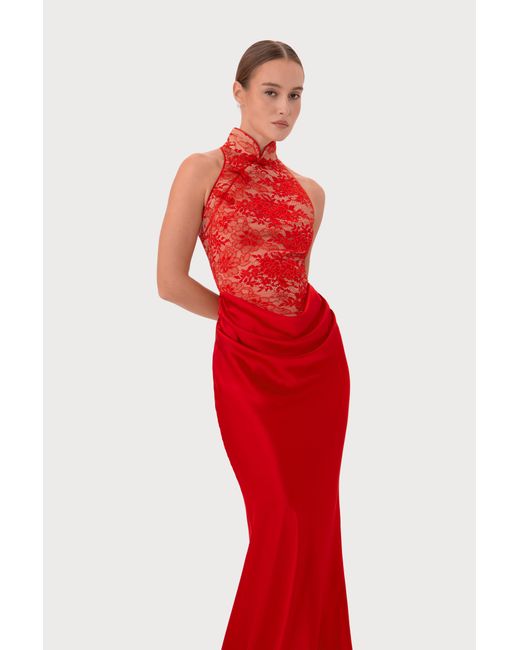 SAU LEE Red Marissa Gown