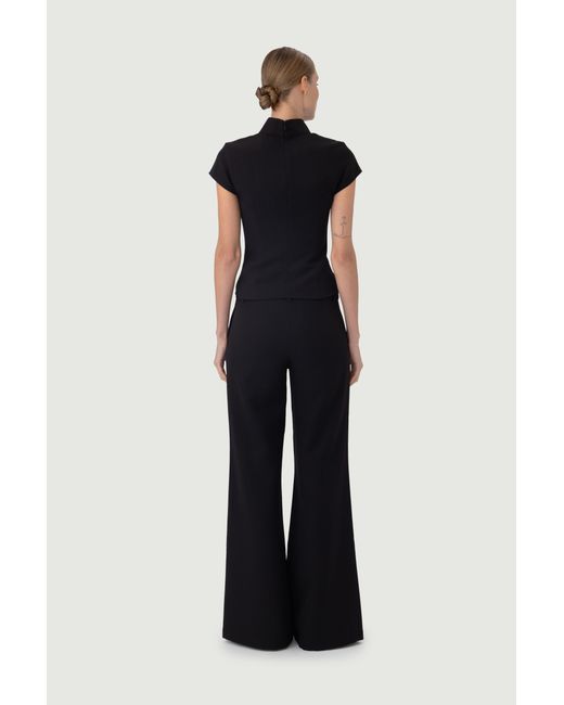 SAU LEE Black Iris Crepe Top