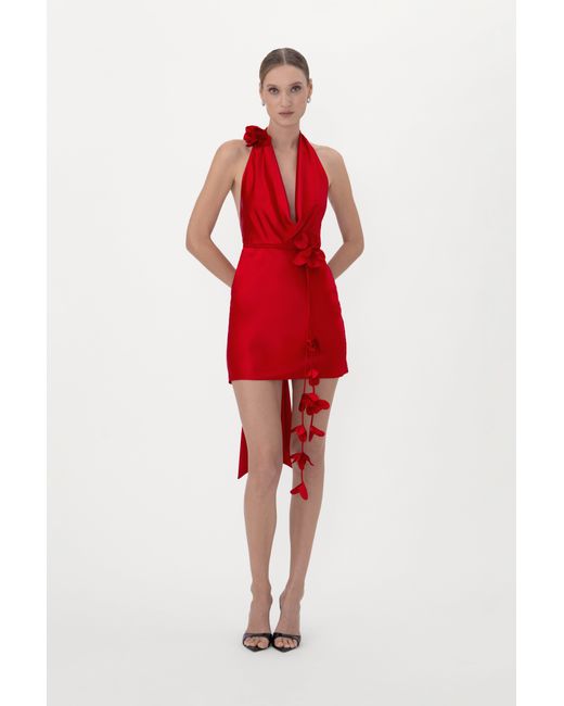 SAU LEE Red Isola Mini Dress