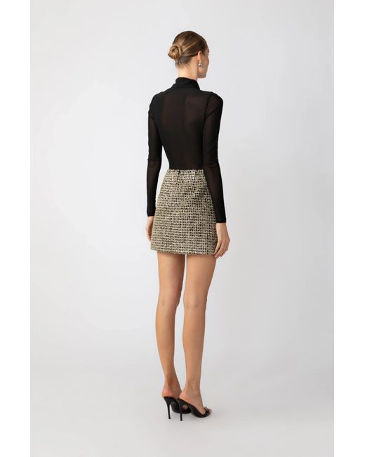 SAU LEE Black Kiki Mesh Bodysuit