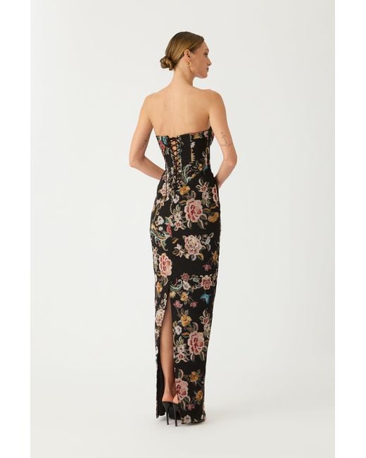 SAU LEE Brown Maren Brocade Gown