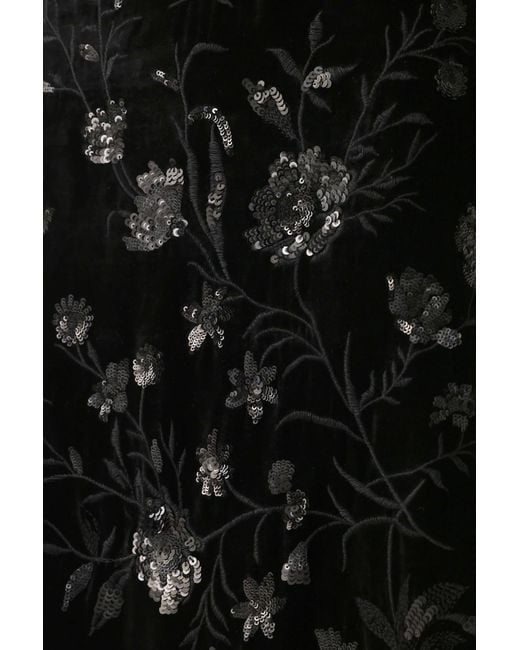 SAU LEE Black Winter Velvet Mini Dress