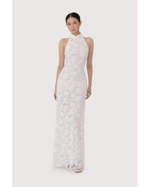 SAU LEE White Gillian Lace Dress