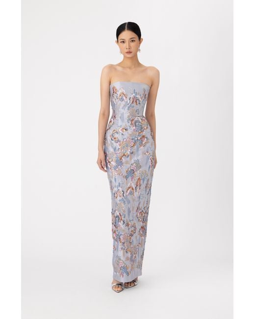 SAU LEE Multicolor Ilsa Strapless Gown