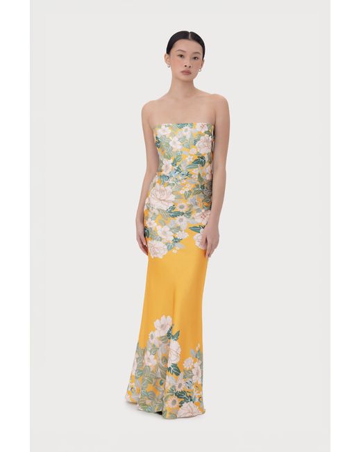 SAU LEE Brown Hesper Satin Dress